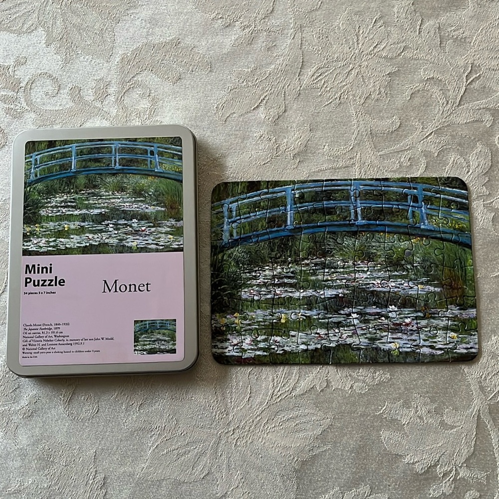 Mini Puzzle - The Japanese Footbridge, 1899 - Claude Monet, 54 Pieces Puzzle